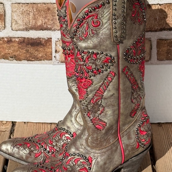 Old Gringo Metallic and Red Heeled Boots - Picture 10 of 13